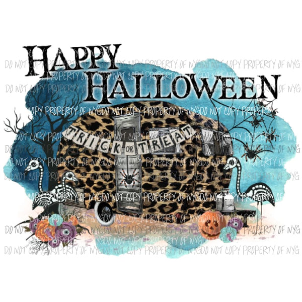 Happy Halloween Camper Sublimation transfers Heat Transfer