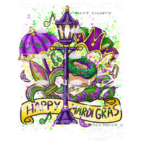 Happy Mardi Gras #9789 Sublimation transfers - Heat Transfer