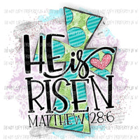 He is Risen # 5 Sublimation transfers Easter Heat Transfer