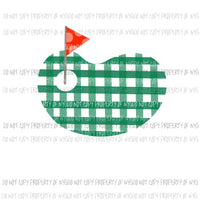 Heart Golf green plaid flag Sublimation transfers Heat Transfer