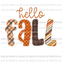 Hello fall words fall Halloween Sublimation transfers Heat Transfer