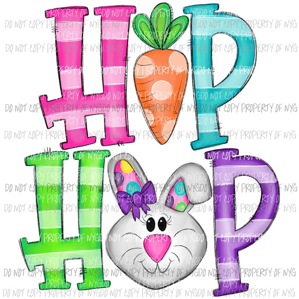 Hip Hop girl Easter bunny carrot Sublimation transfers Heat Transfer