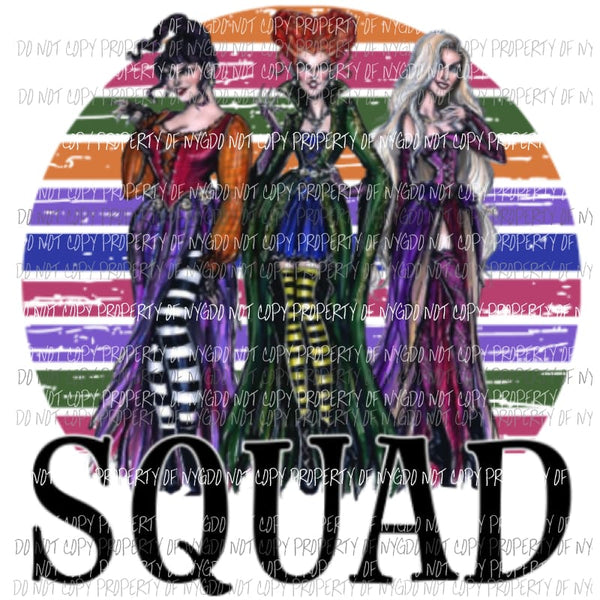 Hocus Pocus Squad # 8 Sublimation transfers Heat Transfer