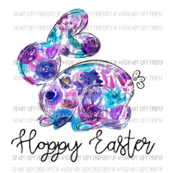 Hoppy Easter Purple Hand Drawn Sublimation transfers Heat Transfer