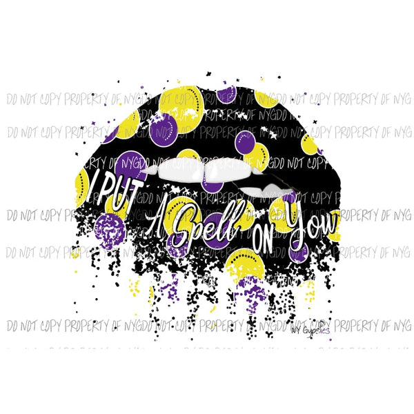 I put a Spell on you 2 hocus pocus lips Sublimation transfers Heat Transfer