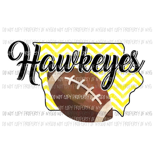 Iowa Hawkeyes football chevron state Sublimation transfers Heat Transfer