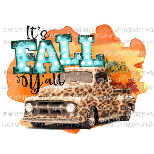 Its fall yall turquoise letters Sublimation transfers Heat Transfer