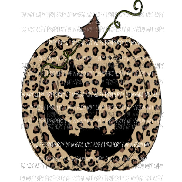 jack o lantern pumpkin leopard Sublimation transfers Heat Transfer