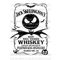 Jack Skellingtons Whiskey Halloween Town Sublimation transfers Heat Transfer