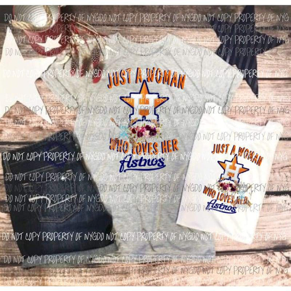 Just a woman Houston Astros star sublimation transfer Heat Transfer