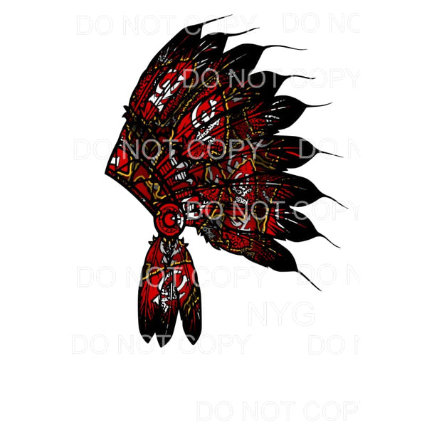 KC Kansas City Chiefs Headdress Sublimation transfers - Heat