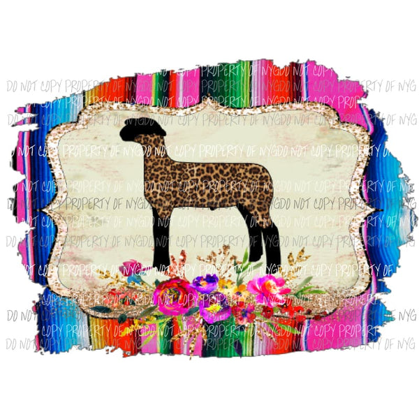 Lamb - sheep serape background Sublimation transfers Heat Transfer