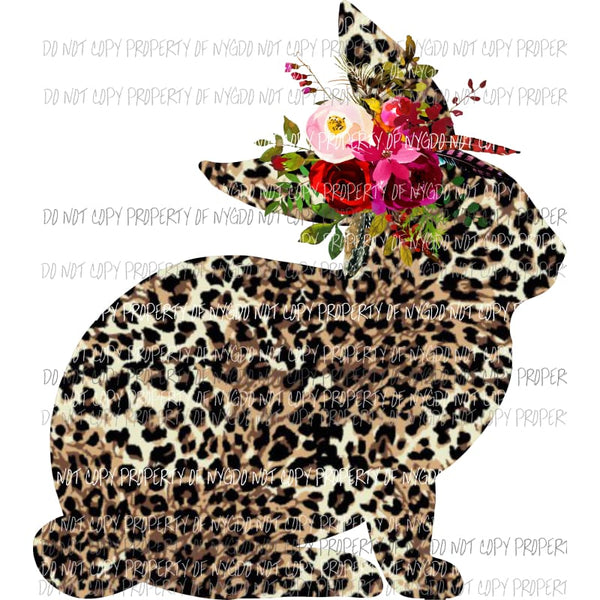 Leopard Bunny flowers Sublimation transfers Heat Transfer