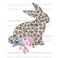 Leopard Bunny flowers Sublimation transfers Heat Transfer