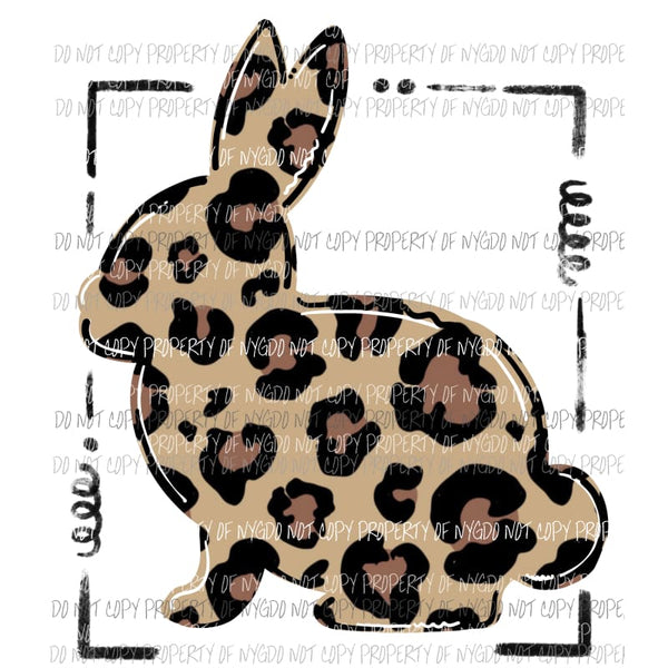 Leopard Bunny Framed # 1 Sublimation transfers Heat Transfer