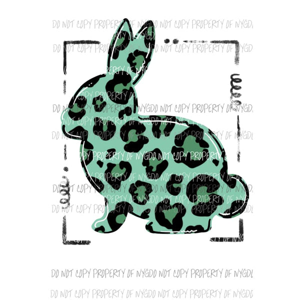 Leopard Bunny Framed # 2 Sublimation transfers Heat Transfer