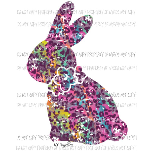 leopard bunny Sublimation transfers Heat Transfer