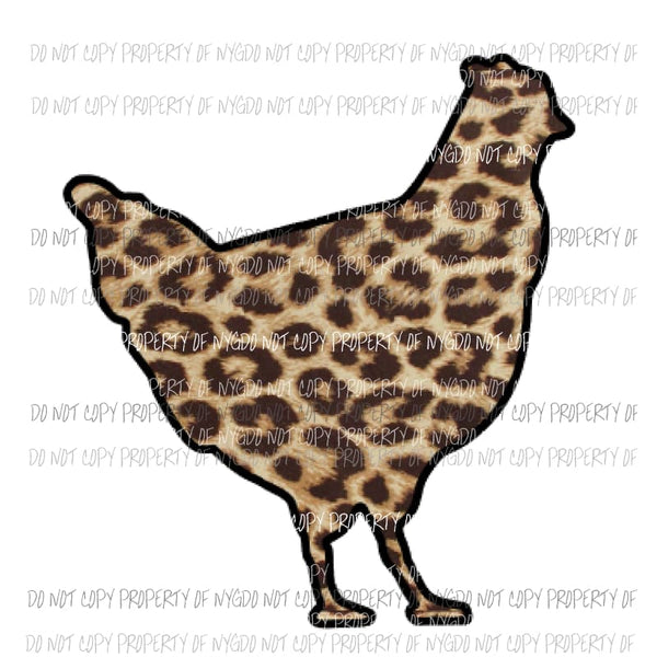 Leopard Chicken - hen Sublimation transfers Heat Transfer