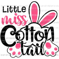 Little Miss Cotton Tail #1 pink bunny Sublimation transfers Heat Transfer