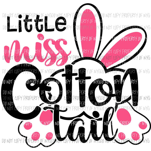 Little Miss Cotton Tail #1 pink bunny Sublimation transfers Heat Transfer