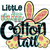 Little Miss Cotton Tail #3 yellow bunny Sublimation transfers Heat Transfer