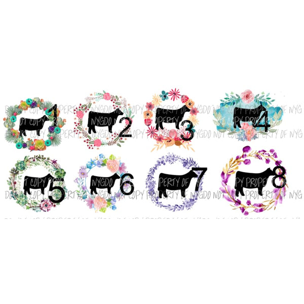 Live stock show COW choose 1-8 sublimation transfers