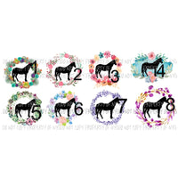 Live stock show Horses choose 1-8 sublimation transfers