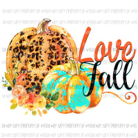 Love Fall Pumpkins Sublimation transfers Heat Transfer