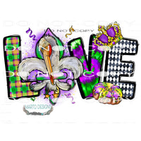 Love Mardi Gras #9797 Sublimation transfers - Heat Transfer