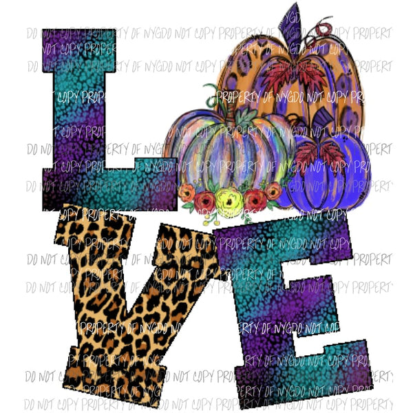 Love Pumpkin Fall 3 Sublimation transfers Heat Transfer