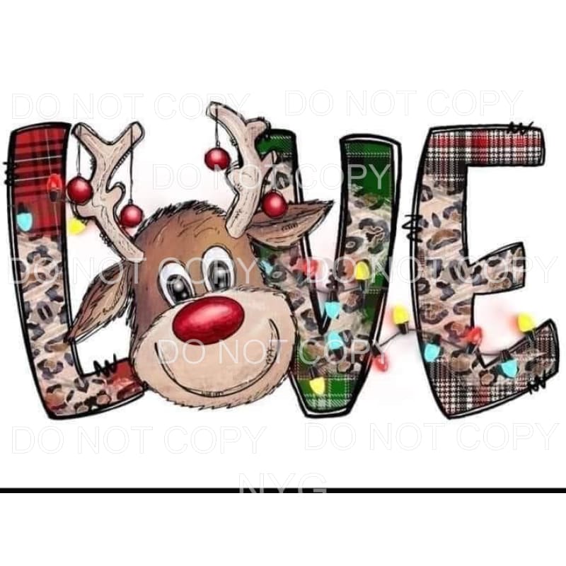 Love Reindeer # 9407 Sublimation transfers - Heat Transfer