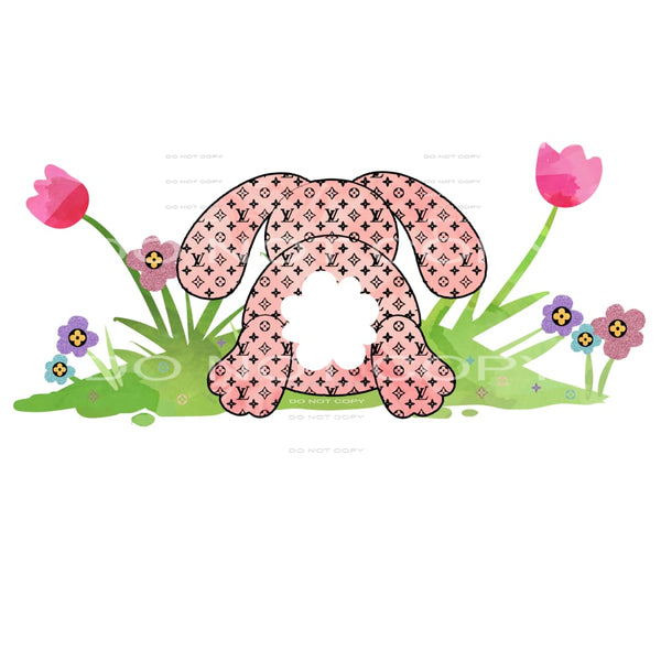 LV Bunny with grass and flowers Sublimation transfers - Heat