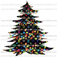 LV Christmas tree 4 Louis Sublimation transfers Heat Transfer