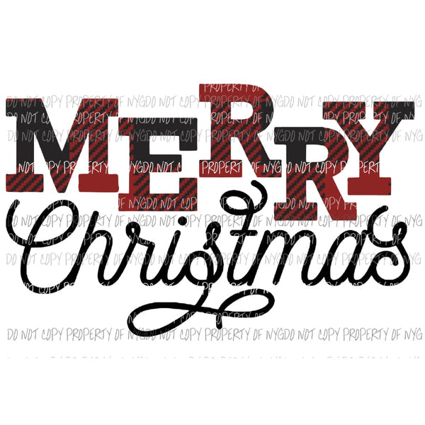 Merry Christmas plaid # 1 Sublimation transfers Heat Transfer