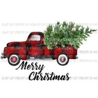 Merry Christmas plaid truck Sublimation transfers Heat Transfer