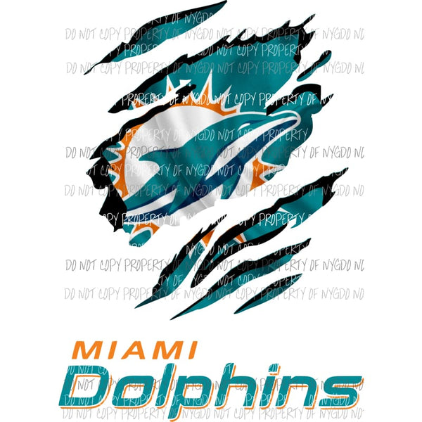 Miami Dolphins ripped design Sublimation transfers Heat Transfer