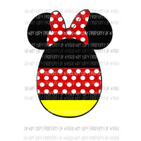 Minnie Easter Egg red yellow Sublimation transfers Heat Transfer