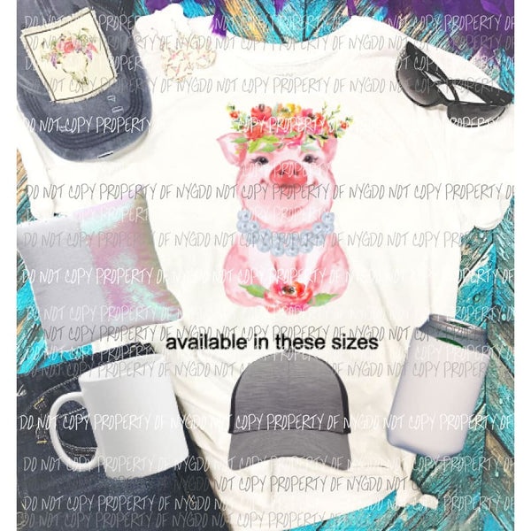 Miss Priss the pig Sublimation transfers Heat Transfer