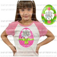 Monogrammed Easter eggs pink or green sublimation transfers Heat Transfer