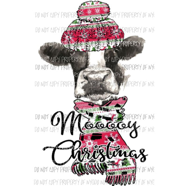 Moooy Christmas cow 1 Sublimation transfers Heat Transfer