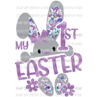 My 1st Easter Girl #2 purple floral Sublimation transfers Heat Transfer