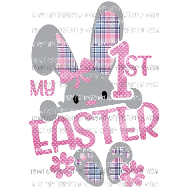 My 1st Easter Girl #3 pink plaid Sublimation transfers Heat Transfer