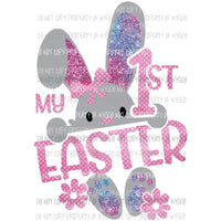 My 1st Easter Girl #4 pink purple blue glitter Sublimation transfers Heat Transfer