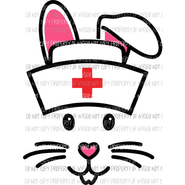 Nurse Bunny Sublimation transfers Heat Transfer