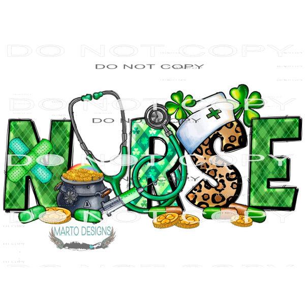 Nurse St.Patricks Day #9728 Sublimation transfers - Heat