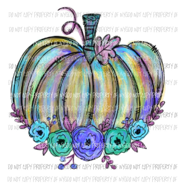 Painted Pumpkin flowers # 12 Sublimation transfers Heat Transfer