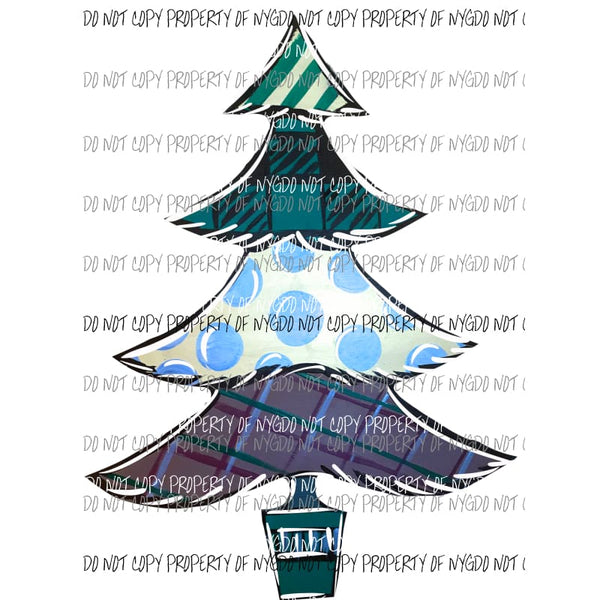 Pattern Christmas Tree #1 Sublimation transfers Heat Transfer