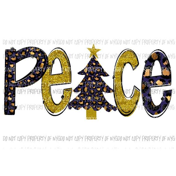 Peace # 1 gold and blue Sublimation transfers Heat Transfer