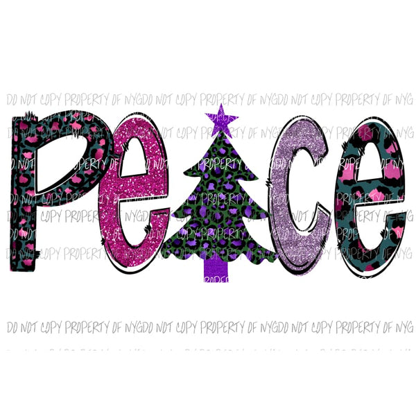 Peace # 2 pink and purple Sublimation transfers Heat Transfer