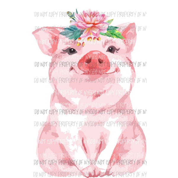 Pig with flowers Sublimation transfers Heat Transfer